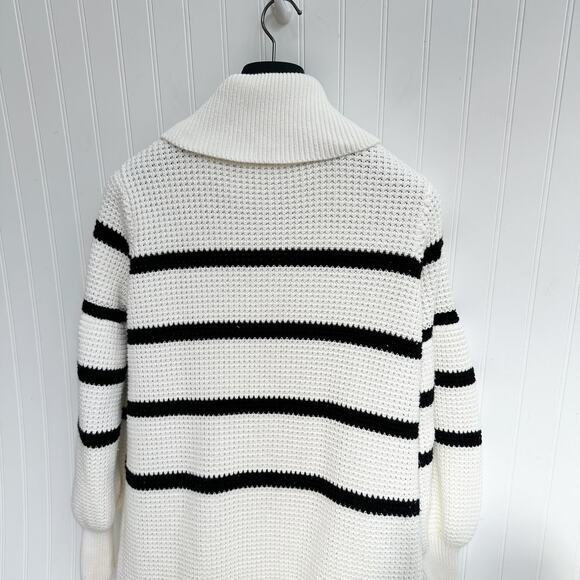 Shona Joy Maddison Balloon Sleeve Knit Dress Striped Long Button Down Cardigan S - Picture 7 of 14